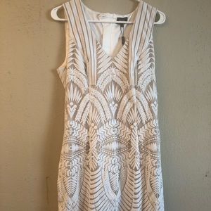Bardot White & Nude Dress